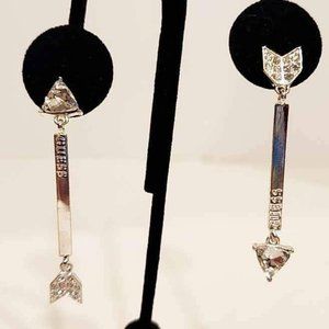 Guess Rhinestone Arrow Drop Earrings